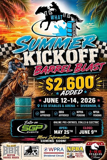 June 12-14, 2026: Summer Kick Off Barrel Blast - I-55 Stables & Arena