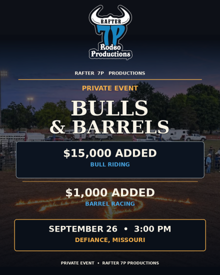 Sept 26, 2026: Defiance, MO Private Rodeo