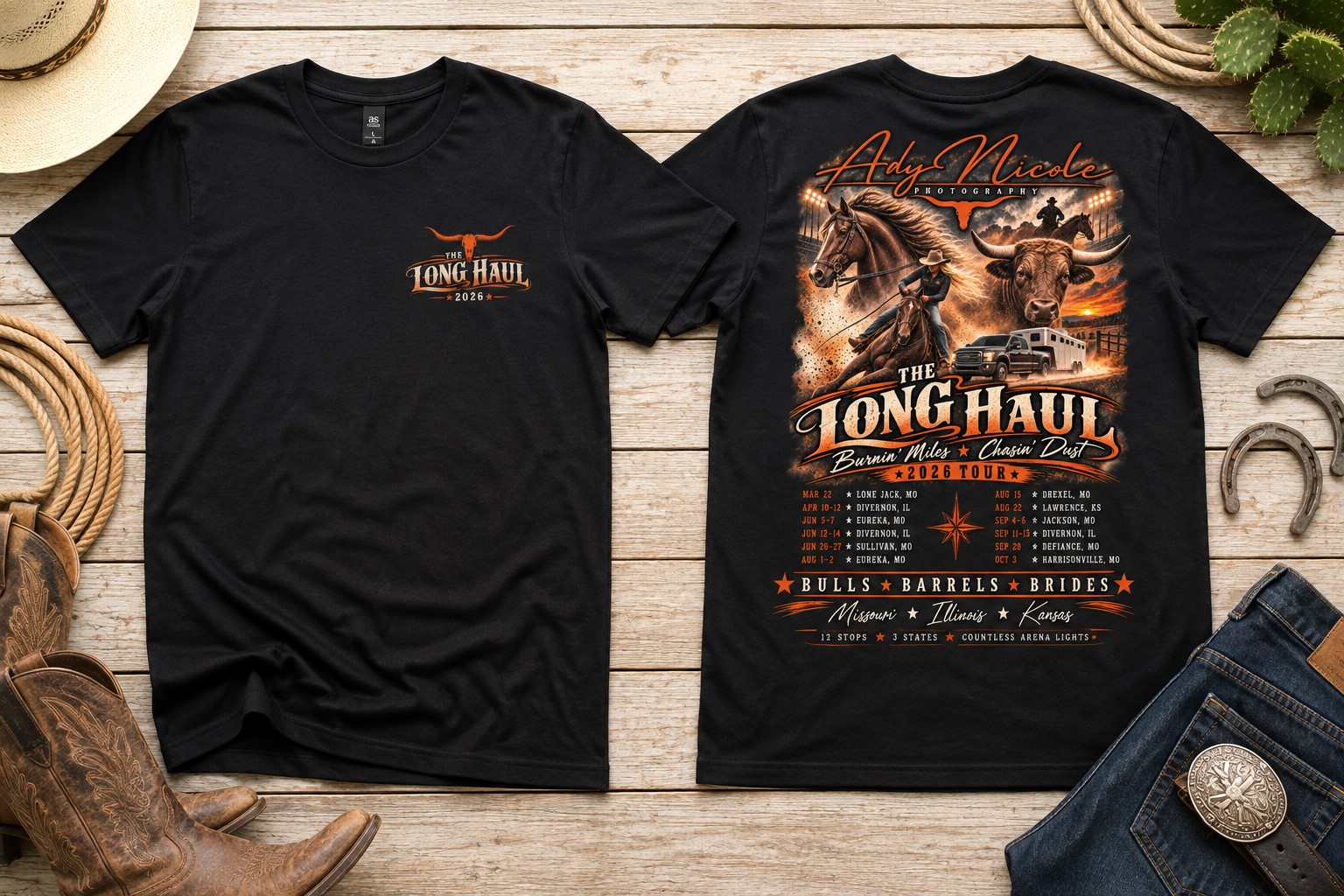 The Long Haul Western T-Shirt Flat Lay.jpeg